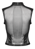 Sensual Peek Mesh and Knit Top with Eyelet Accents