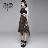 Sensuality Sleeveless Irregular Vintage Pattern Dress
