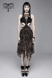 Sensuality Sleeveless Irregular Vintage Pattern Dress