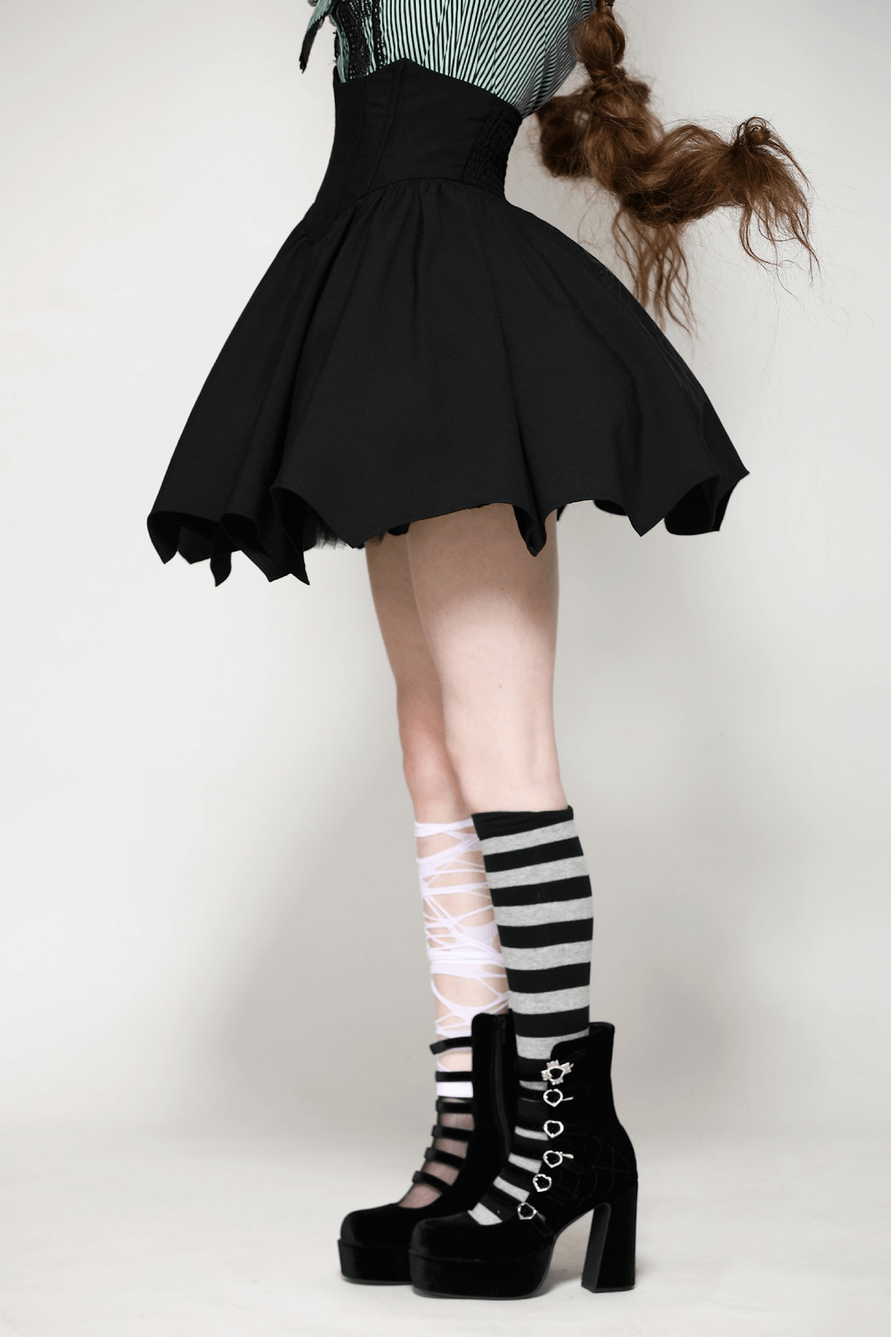 Sexy A-Line Skirt with Structured Fit and Asymmetrical Hem