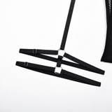 Sexy Bandage Bodysuit With Panties / Women's Black Lingerie / Erotic Fitting Body Top - EVE's SECRETS