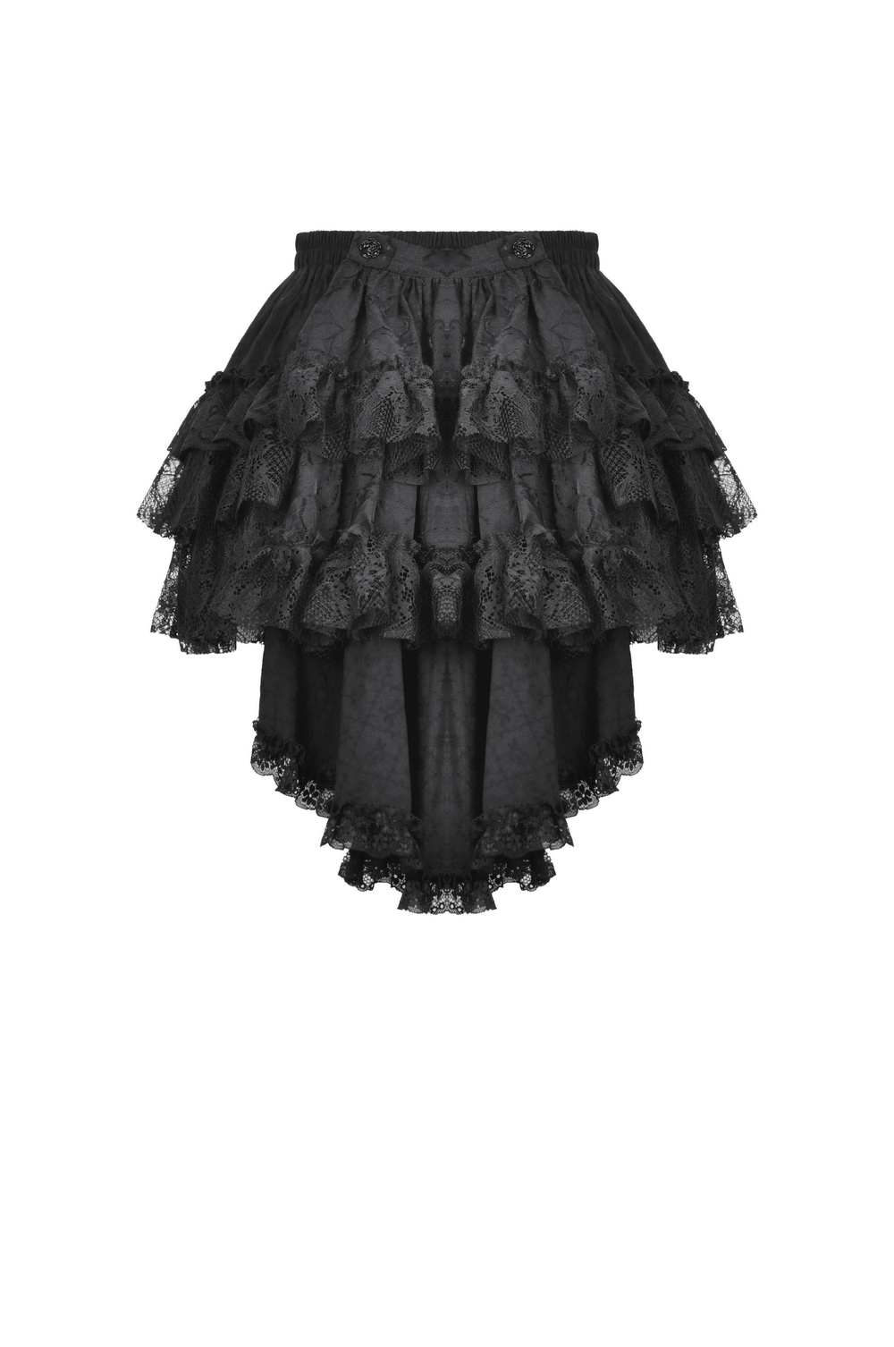 Sexy Black Ruffled Tier Skirt with Elastic Waist