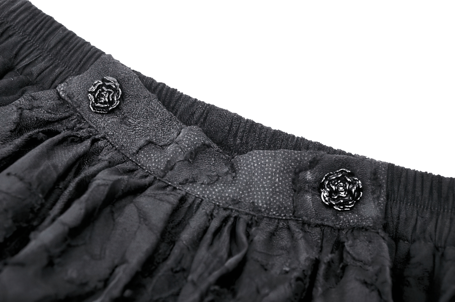 Sexy Black Ruffled Tier Skirt with Elastic Waist