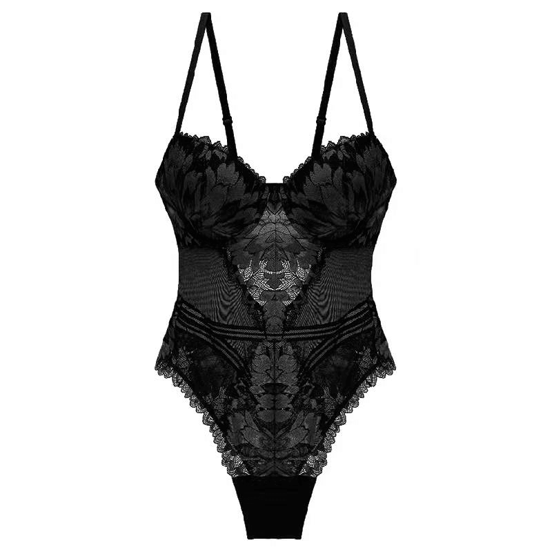 Sexy Bodysuit For Women / Lingerie with Cup Push Up / Erotic Clothing with Floral Pattern - EVE's SECRETS