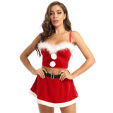 Sexy Christmas Costume / Red Mini Skirt and Top Erotic Santa Set - EVE's SECRETS