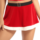 Sexy Christmas Costume / Red Mini Skirt and Top Erotic Santa Set - EVE's SECRETS