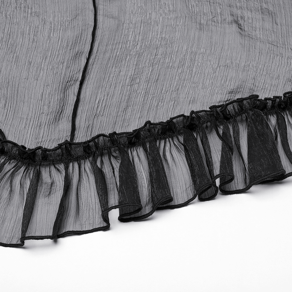 Sexy High Waist Mesh Skirt with Romantic Ruffled Layers