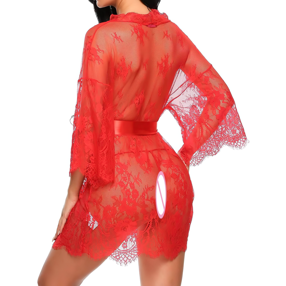 Sexy Lace Lingerie Set For Women / Erotic Floral Pattern Babydolls / Female Seductive Chemises - EVE's SECRETS