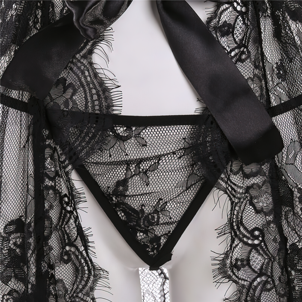 Sexy Lace Lingerie Set For Women / Erotic Floral Pattern Babydolls / Female Seductive Chemises - EVE's SECRETS