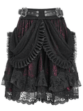 Sexy Layered Skirt with Elegant Lace and Ruffled Details