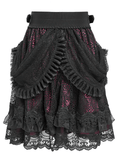 Sexy Layered Skirt with Elegant Lace and Ruffled Details