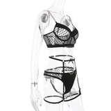 Sexy Lingerie For Women / Luxury Lace Bra And Panty Set With Chain Garters - EVE's SECRETS