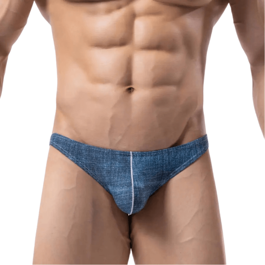 Sexy Men's Blue Swim Thong - Chlorine Resistant, UV Protect - EVE's SECRETS