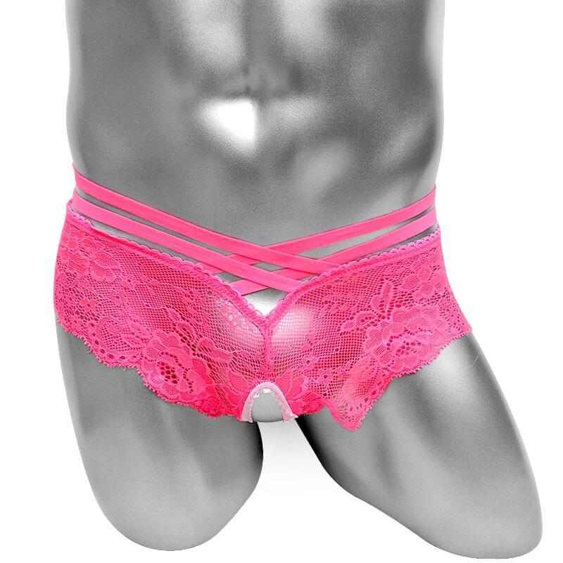 Sexy Men's Transparent Panties With Open Crotch / Erotic Male Lace Underwear - EVE's SECRETS