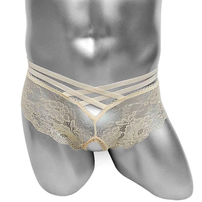 Sexy Men's Transparent Panties With Open Crotch / Erotic Male Lace Underwear - EVE's SECRETS