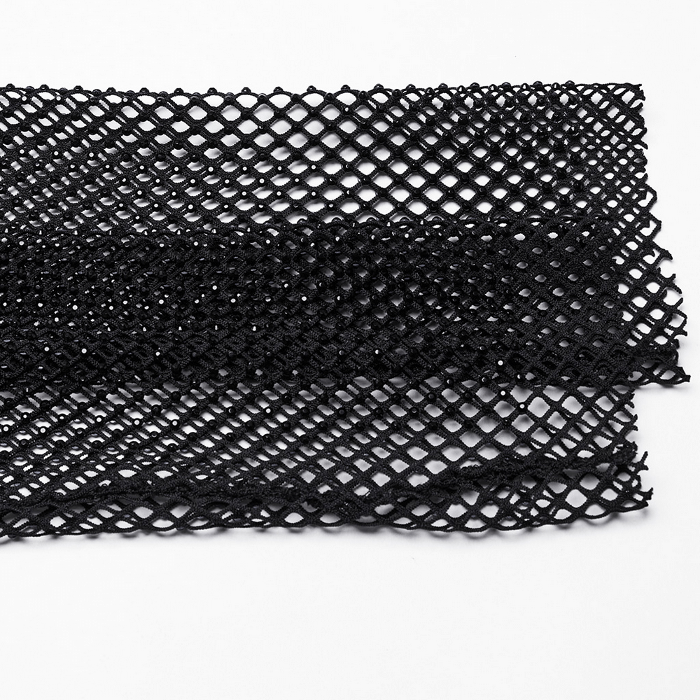 Mesh Bodysuit with Removable Spiked Shoulder Accents