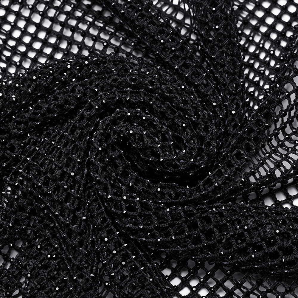 Mesh Bodysuit with Removable Spiked Shoulder Accents