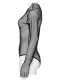 Mesh Bodysuit with Removable Spiked Shoulder Accents