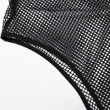 Mesh Bodysuit with Removable Spiked Shoulder Accents
