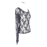 Sexy Mesh Long Sleeve Top for Punk-Gothic Ladies