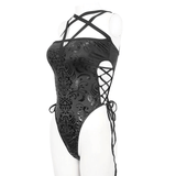 Sexy One-Piece Swimsuit with Lace-Up on the Sides