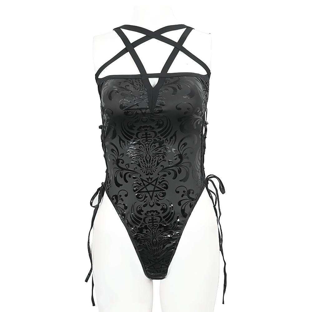 Sexy One-Piece Swimsuit with Lace-Up on the Sides