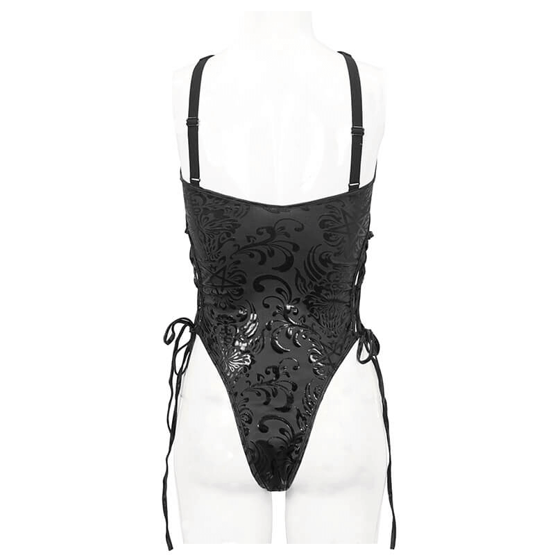 Sexy One-Piece Swimsuit with Lace-Up on the Sides