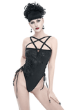 Sexy One-Piece Swimsuit with Lace-Up on the Sides