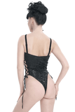 Sexy One-Piece Swimsuit with Lace-Up on the Sides