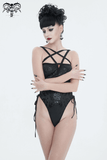 Sexy One-Piece Swimsuit with Lace-Up on the Sides