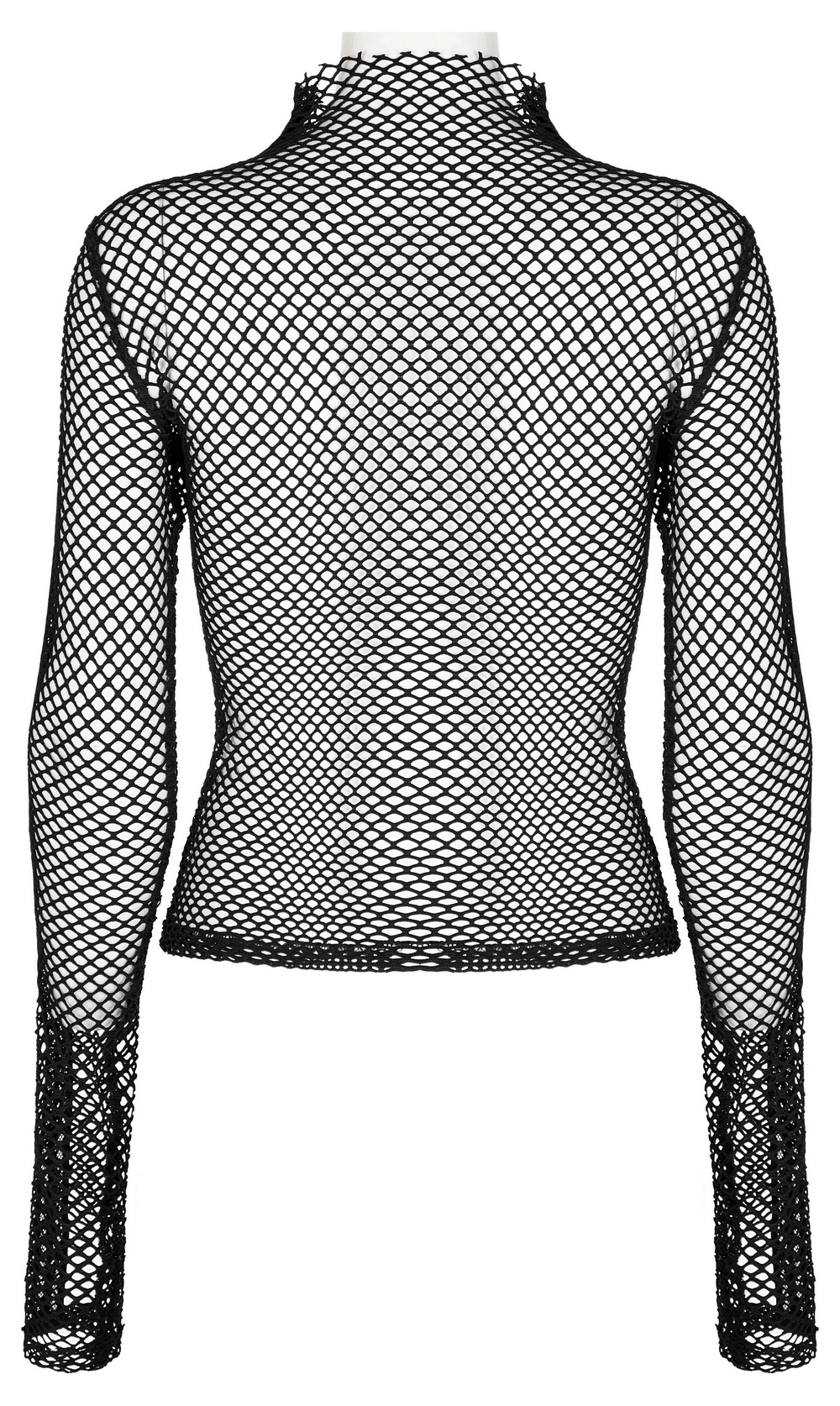 Sexy Rhombus Mesh High-Neck Top for Gothic Edge