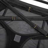 Sexy Strappy Skirted Lingerie Set / Bra with Backless Skirt Garters and Panties / Cut-Out Underwear - EVE's SECRETS