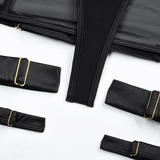 Sexy Strappy Skirted Lingerie Set / Bra with Backless Skirt Garters and Panties / Cut-Out Underwear - EVE's SECRETS