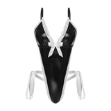Sexy Women's Maid Costume / Wet Look Clothing For Role-Playing Games / Erotic Female Bodycon - EVE's SECRETS