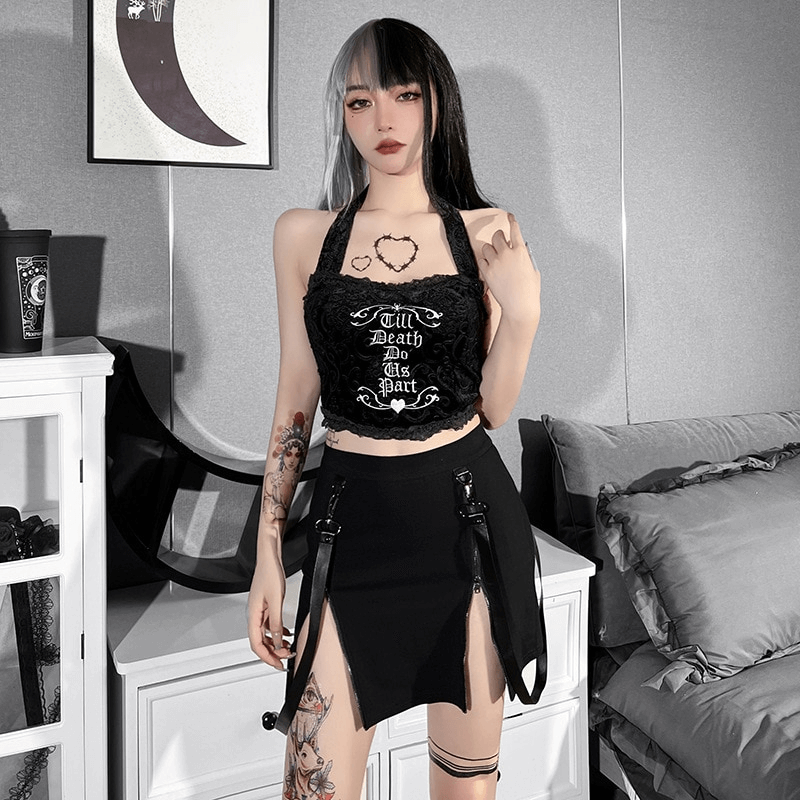 Sexy Women's Mini Skirt / Black High Waist Skirt with Zipper / Erotic Clothing for Ladies - EVE's SECRETS