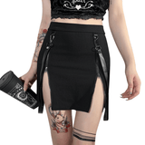 Sexy Women's Mini Skirt / Black High Waist Skirt with Zipper / Erotic Clothing for Ladies - EVE's SECRETS