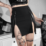 Sexy Women's Mini Skirt / Black High Waist Skirt with Zipper / Erotic Clothing for Ladies - EVE's SECRETS