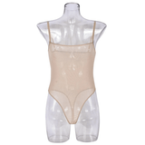 Sexy Women's Spaghetti Strap Bodysuits / Female Mesh Clothing / Erotic Skinny Outfits - EVE's SECRETS
