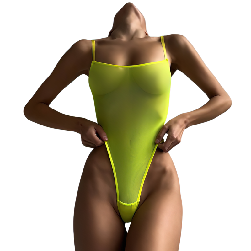 Sexy Women's Spaghetti Strap Bodysuits / Female Mesh Clothing / Erotic Skinny Outfits - EVE's SECRETS