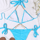 Sexy Women's Swimwear with Metal Chain / Lady's Erotic Bikini Swimsuit - EVE's SECRETS