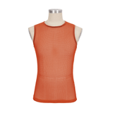 Sheer  Orange Mesh Tank Top / Men's Punk Sleeveless T-shirt
