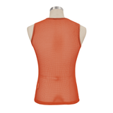 Sheer  Orange Mesh Tank Top / Men's Punk Sleeveless T-shirt