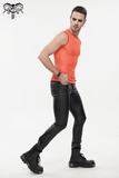 Sheer  Orange Mesh Tank Top / Men's Punk Sleeveless T-shirt