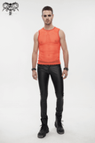 Sheer  Orange Mesh Tank Top / Men's Punk Sleeveless T-shirt