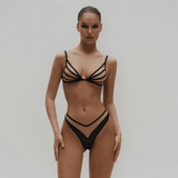 Sheer Seamless Lingerie Set / Unlined Bra with Panties and Garter Belt / Women's Sexy Underwear - EVE's SECRETS