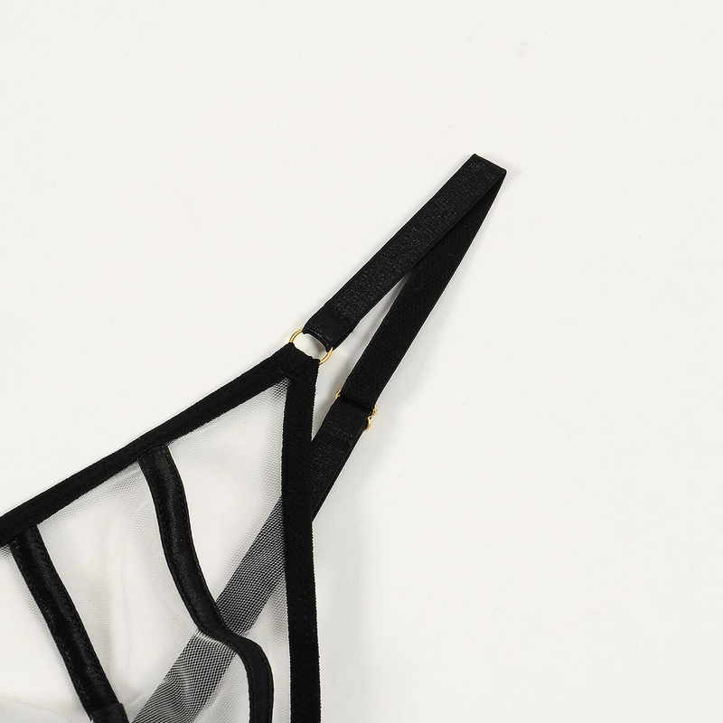 Sheer Seamless Lingerie Set / Unlined Bra with Panties and Garter Belt / Women's Sexy Underwear - EVE's SECRETS