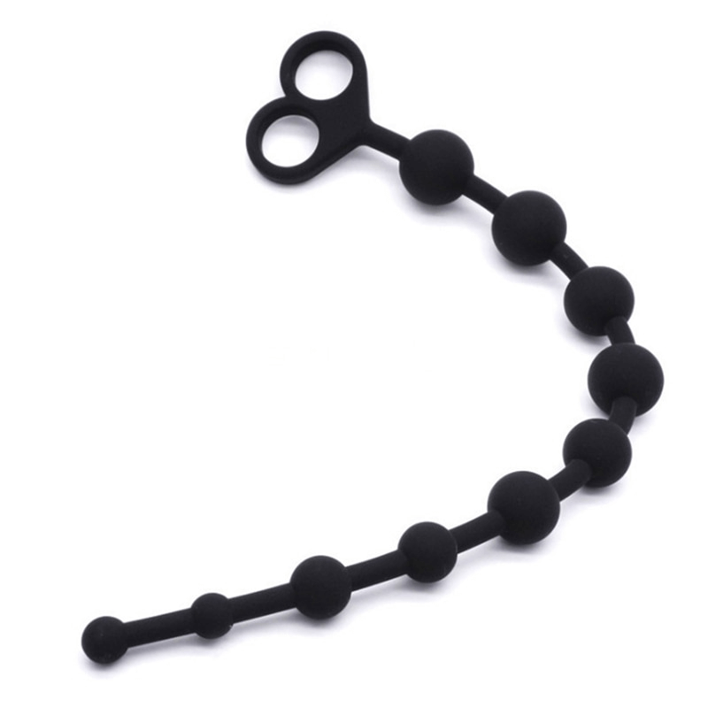 Silicone Anal Beads for Adult / Black Soft Anal Chain / Unisex Silicone Sex Toys - EVE's SECRETS