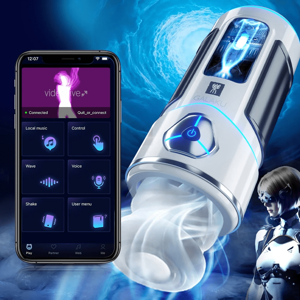 Silicone Male Masturbator / Automatic Blowjob Toy with App Remote