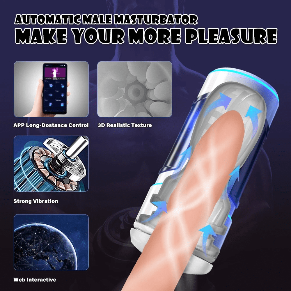 Silicone Male Masturbator / Automatic Blowjob Toy with App Remote
