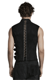 Sleek and Bold Buckled Suede Punk Vest for Men